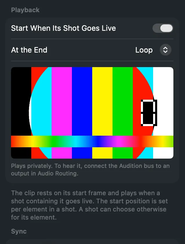 The inspector’s private player for a clip, with the note under it